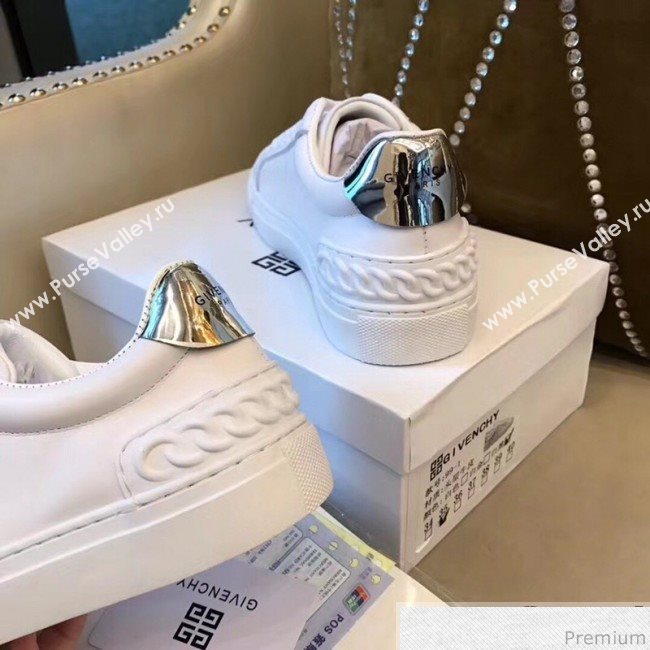Givenchy White Calfskin Sneaker with Silver Tail 2018 (AQ-9032855)