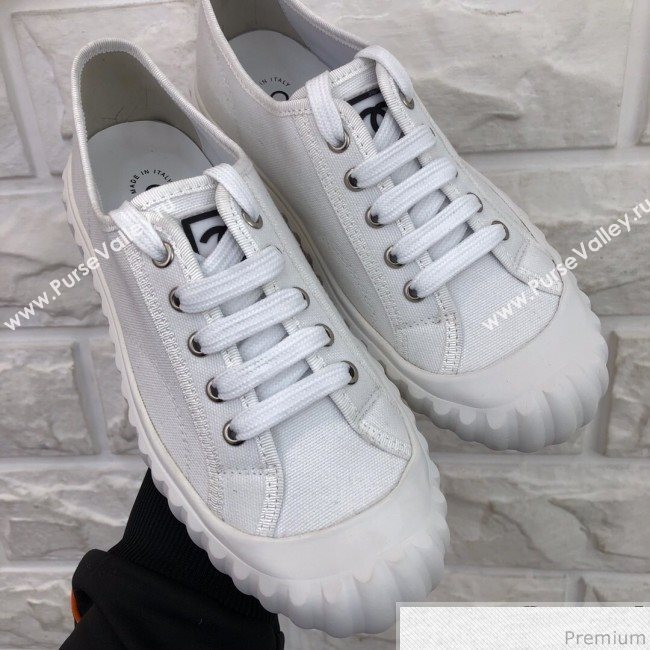 Chanel Bloom Sole Fabric Sneakers White 2019 (HZJ-9032863)