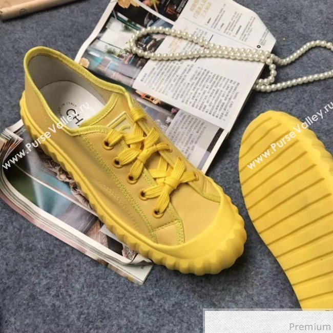Chanel Bloom Sole Calfskin Sneakers Yellow 2019 (HZJ-9032867)