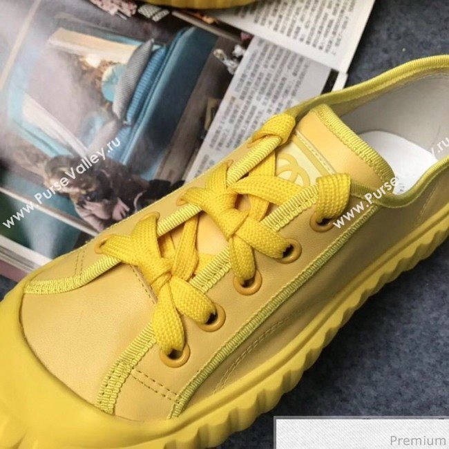 Chanel Bloom Sole Calfskin Sneakers Yellow 2019 (HZJ-9032867)