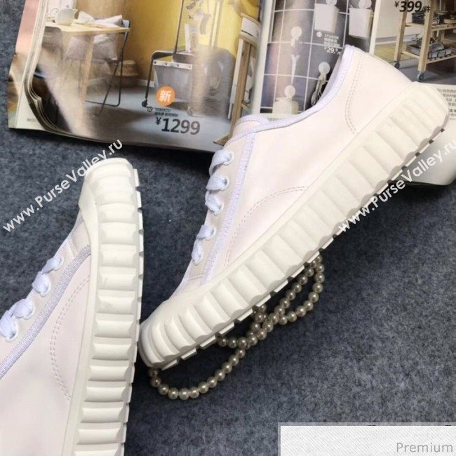 Chanel Bloom Sole Calfskin Sneakers White 2019 (HZJ-9032868)