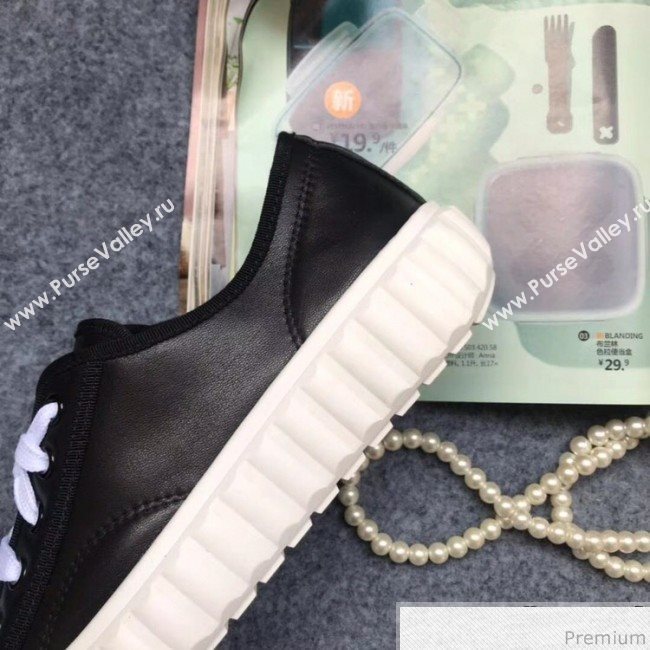 Chanel Bloom Sole Calfskin Sneakers Black 2019 (HZJ-9032869)