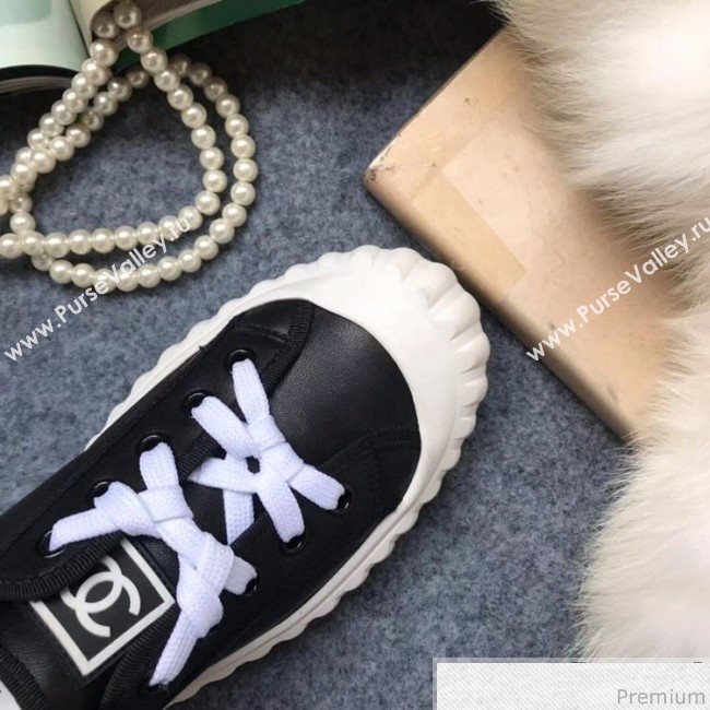Chanel Bloom Sole Calfskin Sneakers Black 2019 (HZJ-9032869)