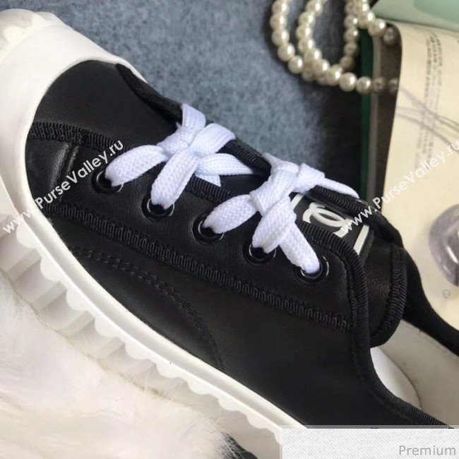 Chanel Bloom Sole Calfskin Sneakers Black 2019 (HZJ-9032869)