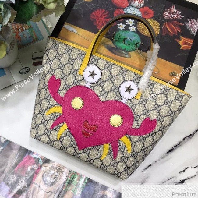 Gucci Childrens GG Crab Tote 550758 Beige/Blue/Yellow/Pink 2019 (JM-9040140)
