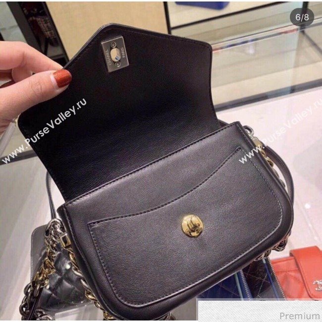 Chanel Flap Bag AS0412 Black/Silver/Gold 2019 (YD-9040301)