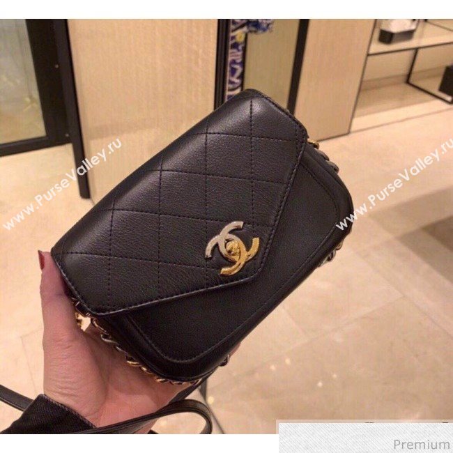 Chanel Flap Bag AS0412 Black/Silver/Gold 2019 (YD-9040301)