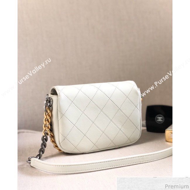 Chanel Flap Bag AS0412 White/Silver/Gold 2019 (YD-9040302)