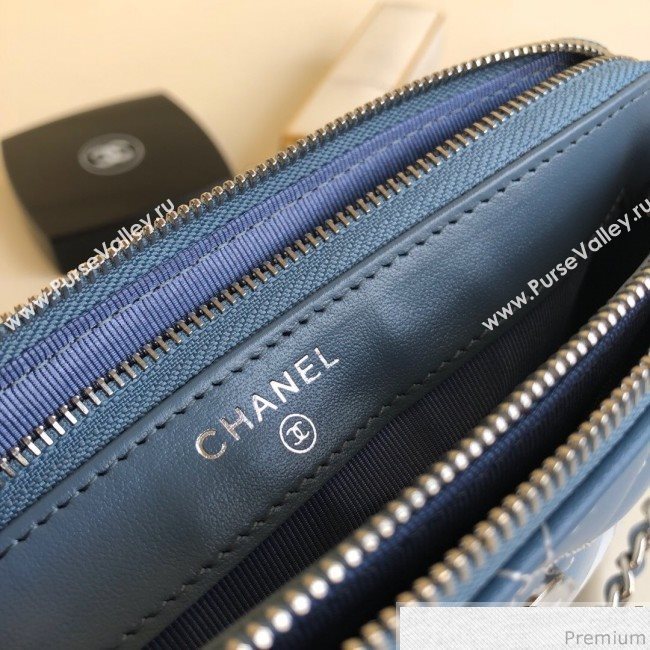 Chanel Gradual Clutch with Chain Blue 2019 (YD-9040311)