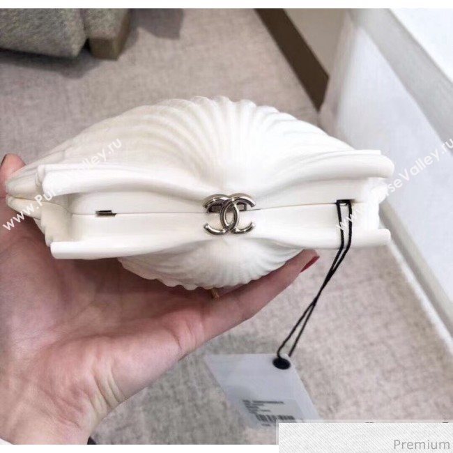 Chanel Shell-shaped Clutch with Chain White 2019 (JDH-9040316)