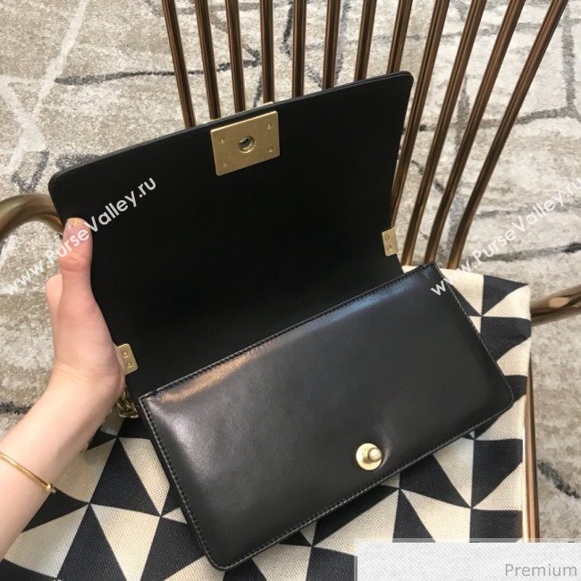 Chanel Camellia Large Boy Flap Bag A67085 Black 2019 (JDH-9040318)
