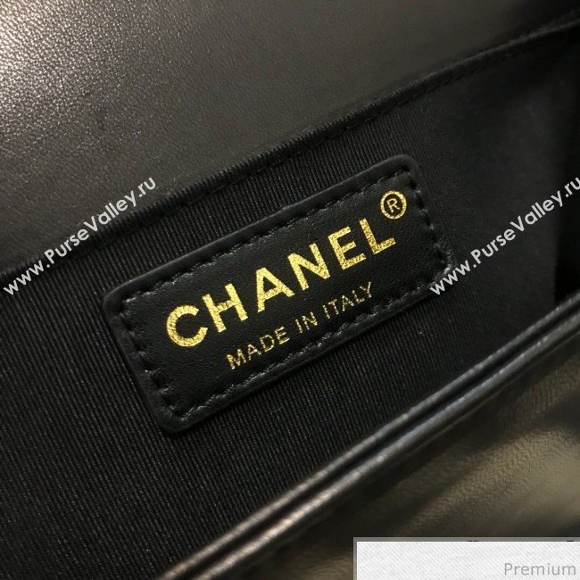 Chanel Camellia Large Boy Flap Bag A67085 Black 2019 (JDH-9040318)
