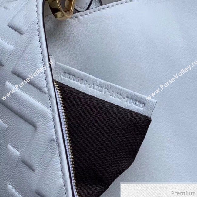 Fendi Baguette Medium FF Logo Lambskin Flap Bag White 2019 (CL-9031346)