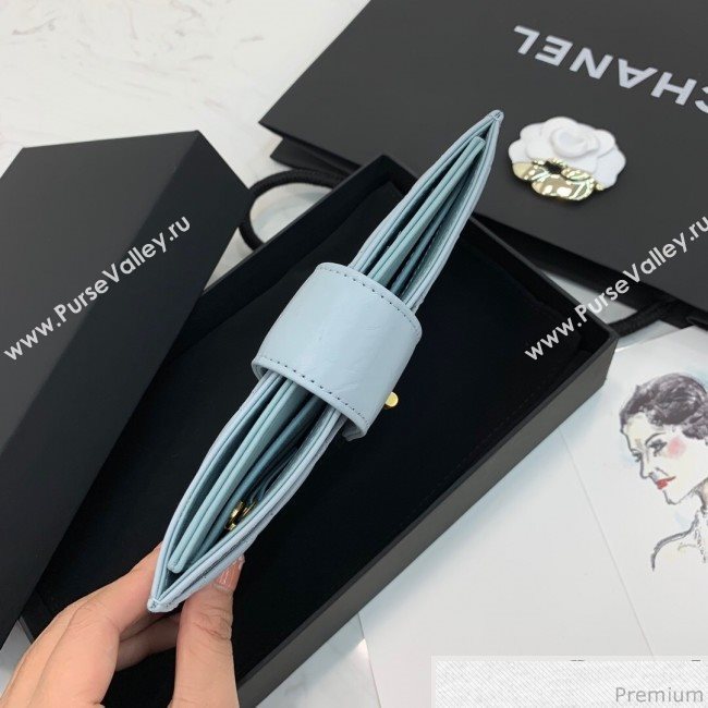 Chanel Buckle Card Holder Light Blue (PPP-9040328)