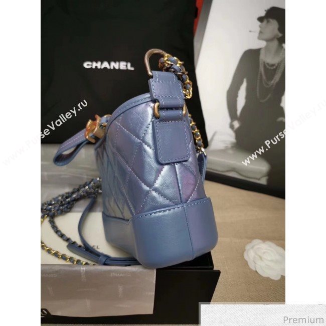 Chanel Iridescent Aged Calfskin Gabrielle Hobo Bag A93824 Blue 2019 (GANE-9040330)