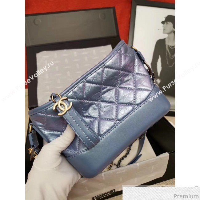 Chanel Iridescent Aged Calfskin Gabrielle Hobo Bag A93824 Blue 2019 (GANE-9040330)