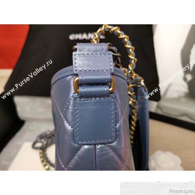 Chanel Iridescent Aged Calfskin Gabrielle Hobo Bag A93824 Blue 2019 (GANE-9040330)