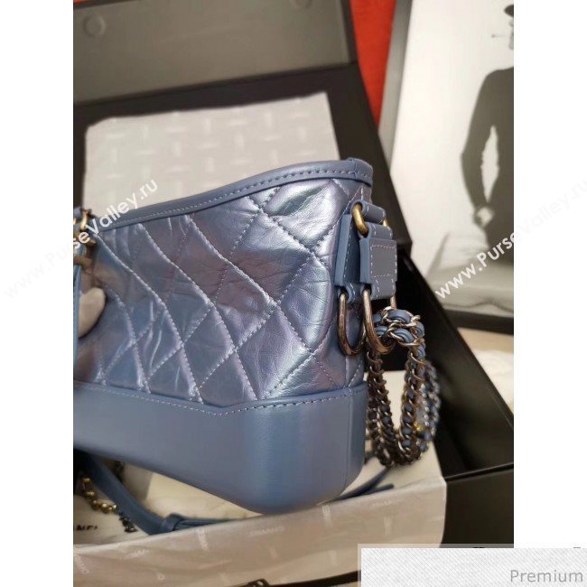 Chanel Iridescent Aged Calfskin Gabrielle Hobo Bag A93824 Blue 2019 (GANE-9040330)