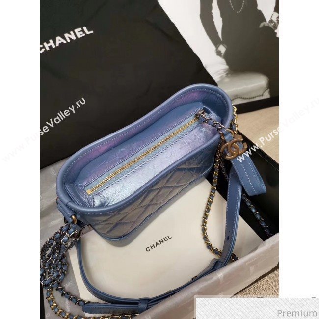 Chanel Iridescent Aged Calfskin Gabrielle Hobo Bag A93824 Blue 2019 (GANE-9040330)