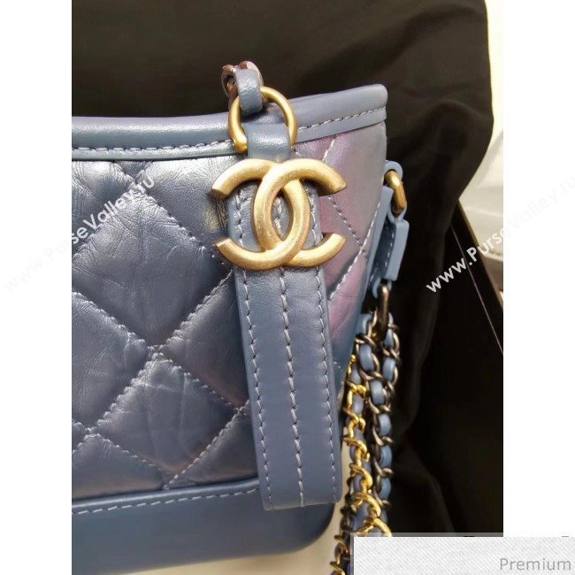 Chanel Iridescent Aged Calfskin Gabrielle Hobo Bag A93824 Blue 2019 (GANE-9040330)