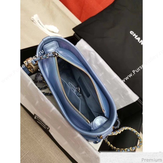 Chanel Iridescent Aged Calfskin Gabrielle Hobo Bag A93824 Blue 2019 (GANE-9040330)