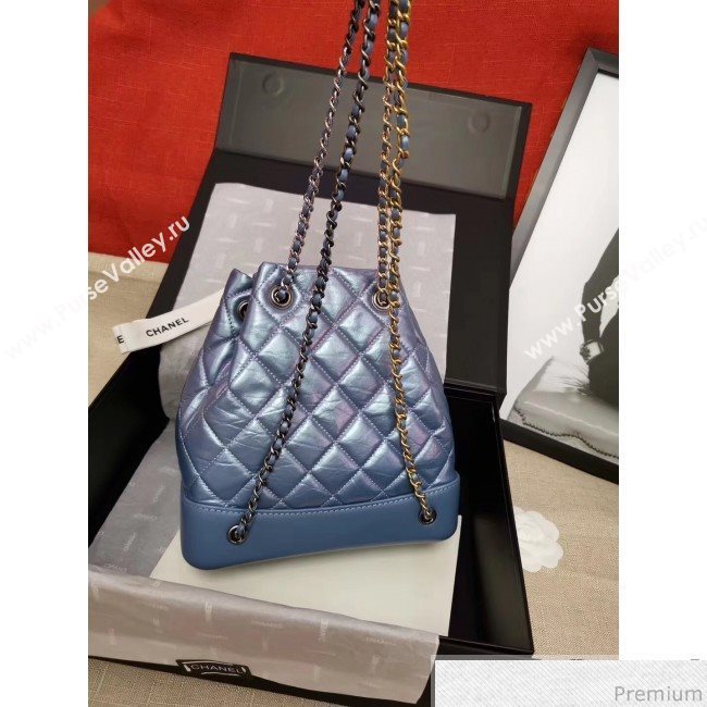 Chanel Iridescent Aged Calfskin Gabrielle Backpack A94502 Blue 2019 (GANE-9040332)