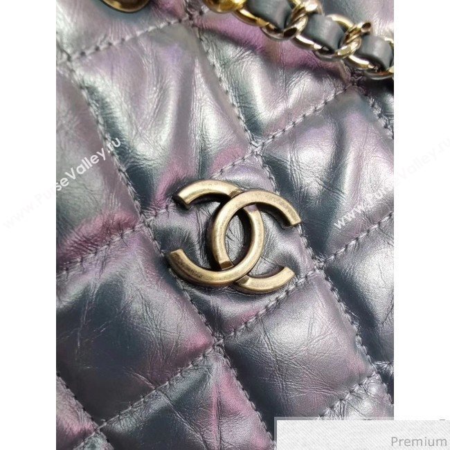 Chanel Iridescent Aged Calfskin Gabrielle Backpack A94502 Blue 2019 (GANE-9040332)