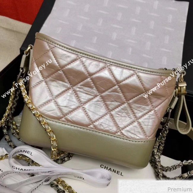Chanel Iridescent Aged Calfskin Gabrielle Hobo Bag A93824 Pink 2019 (GANE-9040329)