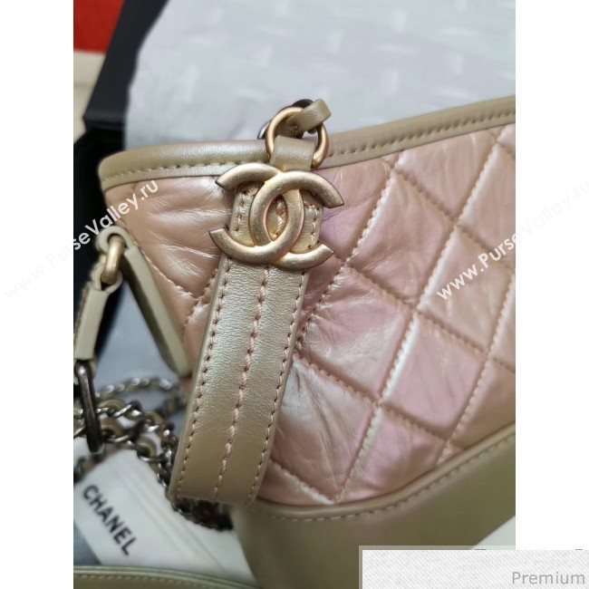 Chanel Iridescent Aged Calfskin Gabrielle Hobo Bag A93824 Pink 2019 (GANE-9040329)