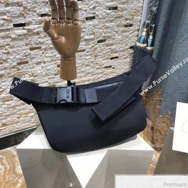 Dior x Kaws Black Nylon Belt Bag/Pouch with Pink Dior Logo 2019 (XYD-9040335)