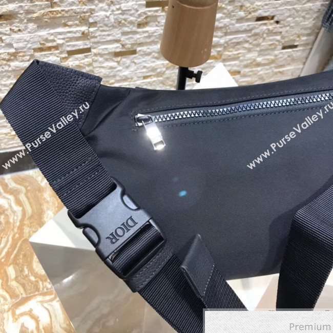 Dior x Kaws Black Nylon Belt Bag/Pouch with Pink Dior Logo 2019 (XYD-9040335)