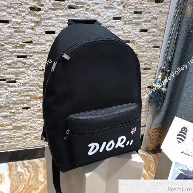 Dior x Kaws Black Nylon Backpack with White Dior Logo 2019 (XYD-9040338)