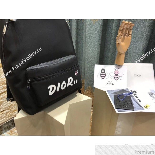 Dior x Kaws Black Nylon Backpack with White Dior Logo 2019 (XYD-9040338)