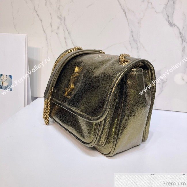 Saint Laurent Niki Baby Chain Bag in Metallic Leather 533037 Gold 2019 (XYD-9040339)
