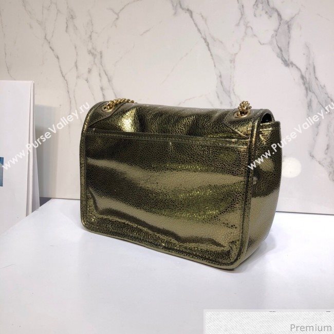 Saint Laurent Niki Baby Chain Bag in Metallic Leather 533037 Gold 2019 (XYD-9040339)