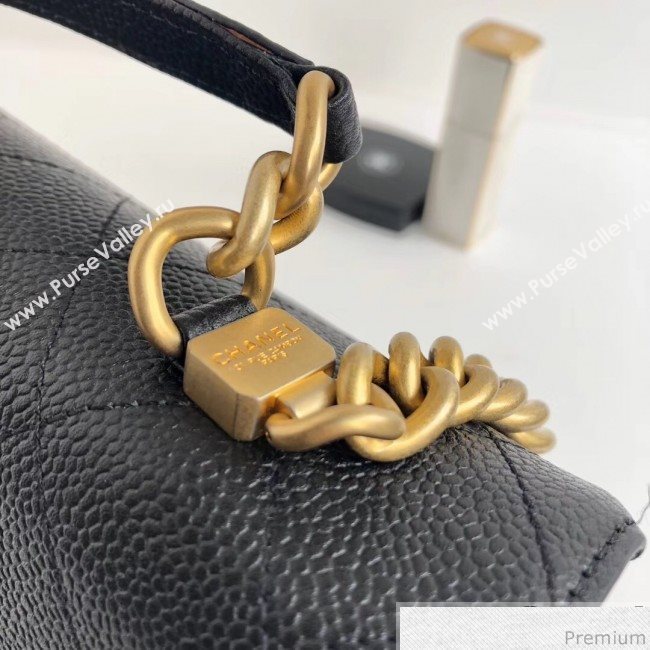 Chanel Grained Calfskin Flap Top Handle Bag AS0305 Black 2019 (YD-9031450)