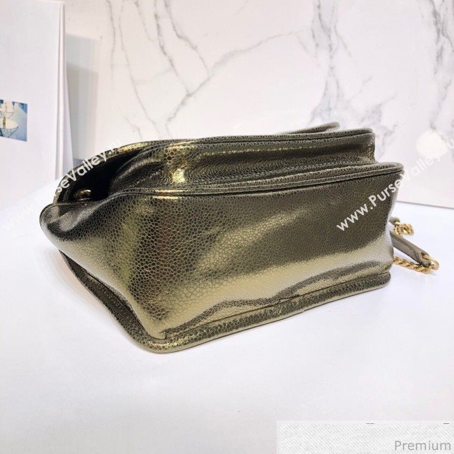 Saint Laurent Niki Baby Chain Bag in Metallic Leather 533037 Gold 2019 (XYD-9040339)