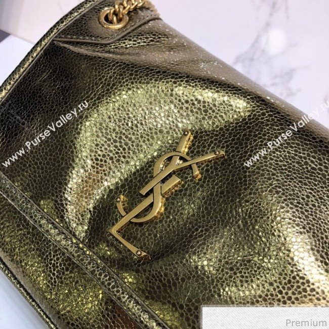 Saint Laurent Niki Baby Chain Bag in Metallic Leather 533037 Gold 2019 (XYD-9040339)