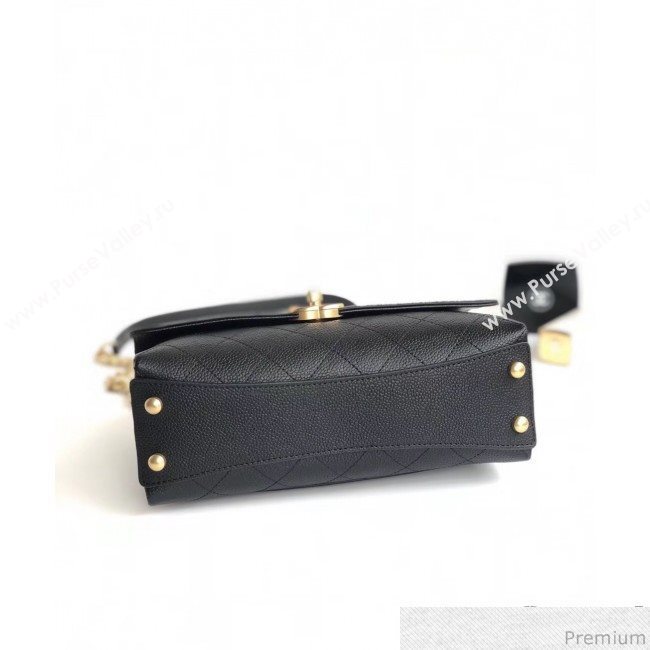 Chanel Grained Calfskin Flap Top Handle Bag AS0305 Black 2019 (YD-9031450)