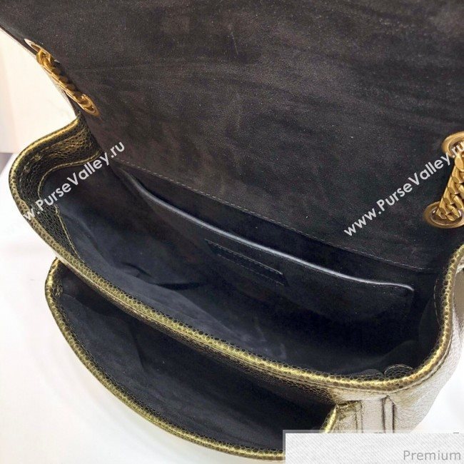 Saint Laurent Niki Baby Chain Bag in Metallic Leather 533037 Gold 2019 (XYD-9040339)