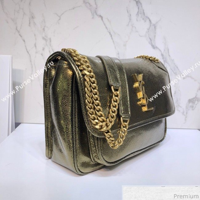 Saint Laurent Medium Niki Chain Bag in Metallic Leather 498894 Gold 2019 (XYD-9040340)
