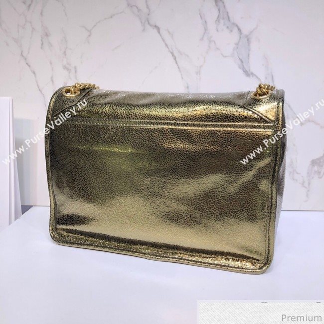 Saint Laurent Medium Niki Chain Bag in Metallic Leather 498894 Gold 2019 (XYD-9040340)