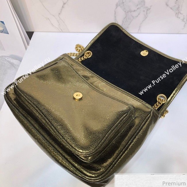 Saint Laurent Medium Niki Chain Bag in Metallic Leather 498894 Gold 2019 (XYD-9040340)