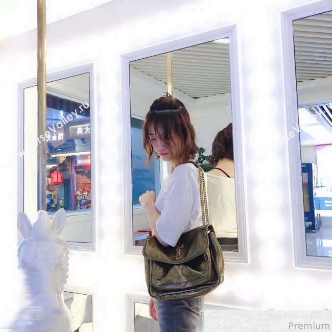 Saint Laurent Medium Niki Chain Bag in Metallic Leather 498894 Gold 2019 (XYD-9040340)