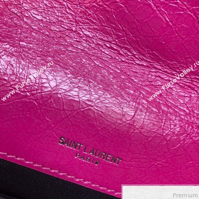 Saint Laurent Niki Baby Chain Bag in Vintage Crinkled Leather 533037 Hot Pink 2019 (XYD-9040341)