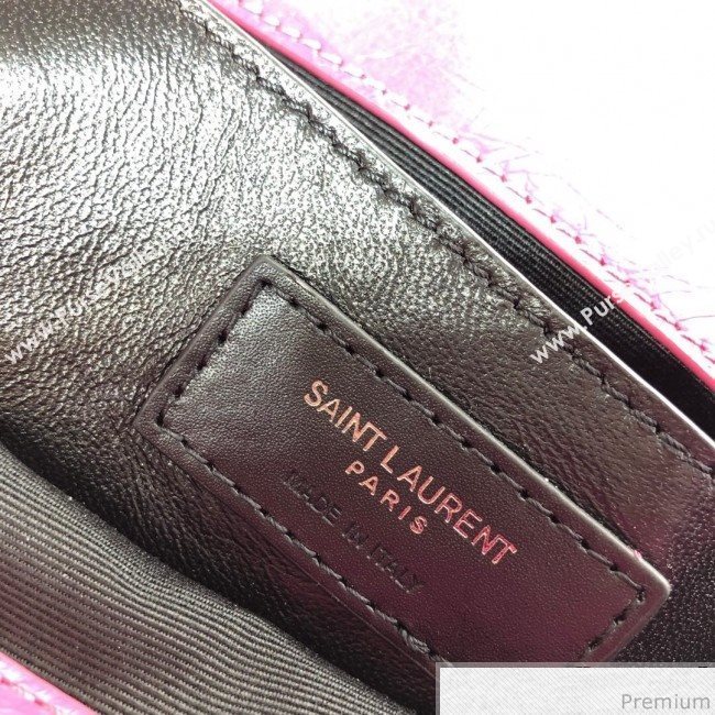 Saint Laurent Niki Baby Chain Bag in Vintage Crinkled Leather 533037 Hot Pink 2019 (XYD-9040341)