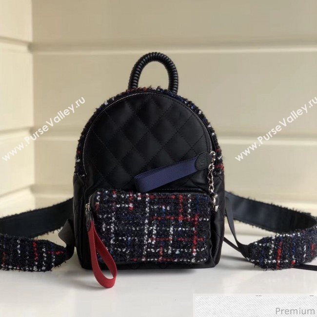 Chanel Sequins Tweed and Nylon Backpack Black 2019 (YD-9031502)
