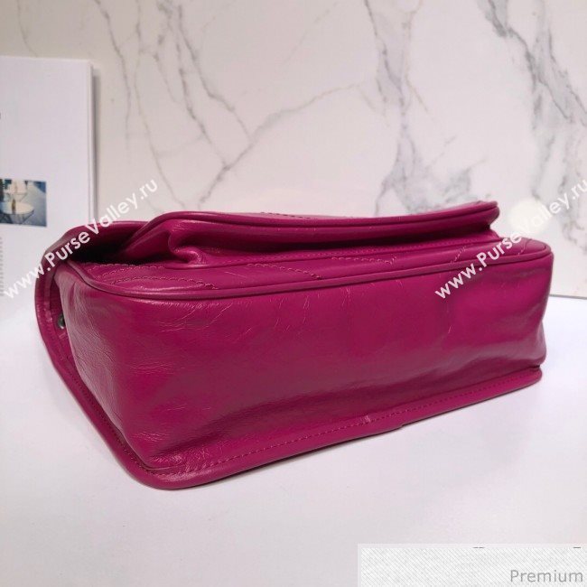 Saint Laurent Medium Niki Chain Bag in Vintage Crinkled Leather 498894 Hot Pink 2019 (XYD-9040342)