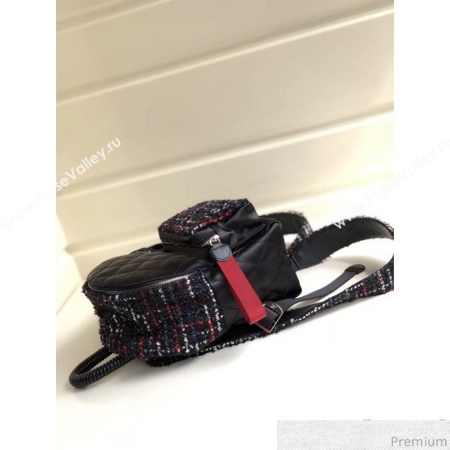 Chanel Sequins Tweed and Nylon Backpack Black 2019 (YD-9031502)