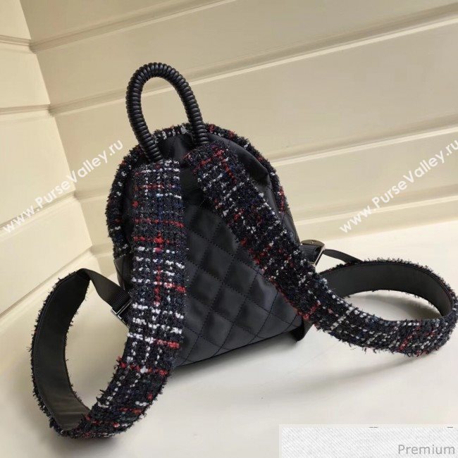 Chanel Sequins Tweed and Nylon Backpack Black 2019 (YD-9031502)